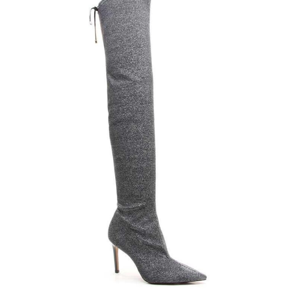 BOTA LYCRA LUREX/PRETO/PRATA