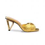 SANDALIA SALTO ALTO COUROS/DOURADO MADRI