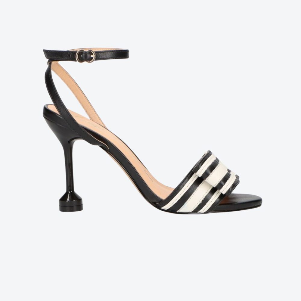 SANDALIA GREASE PRETO OFF WHITE