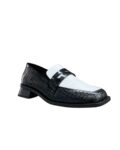 SAPATO FECHADO MATTE CROCODYLUS PRETO/BRANCO