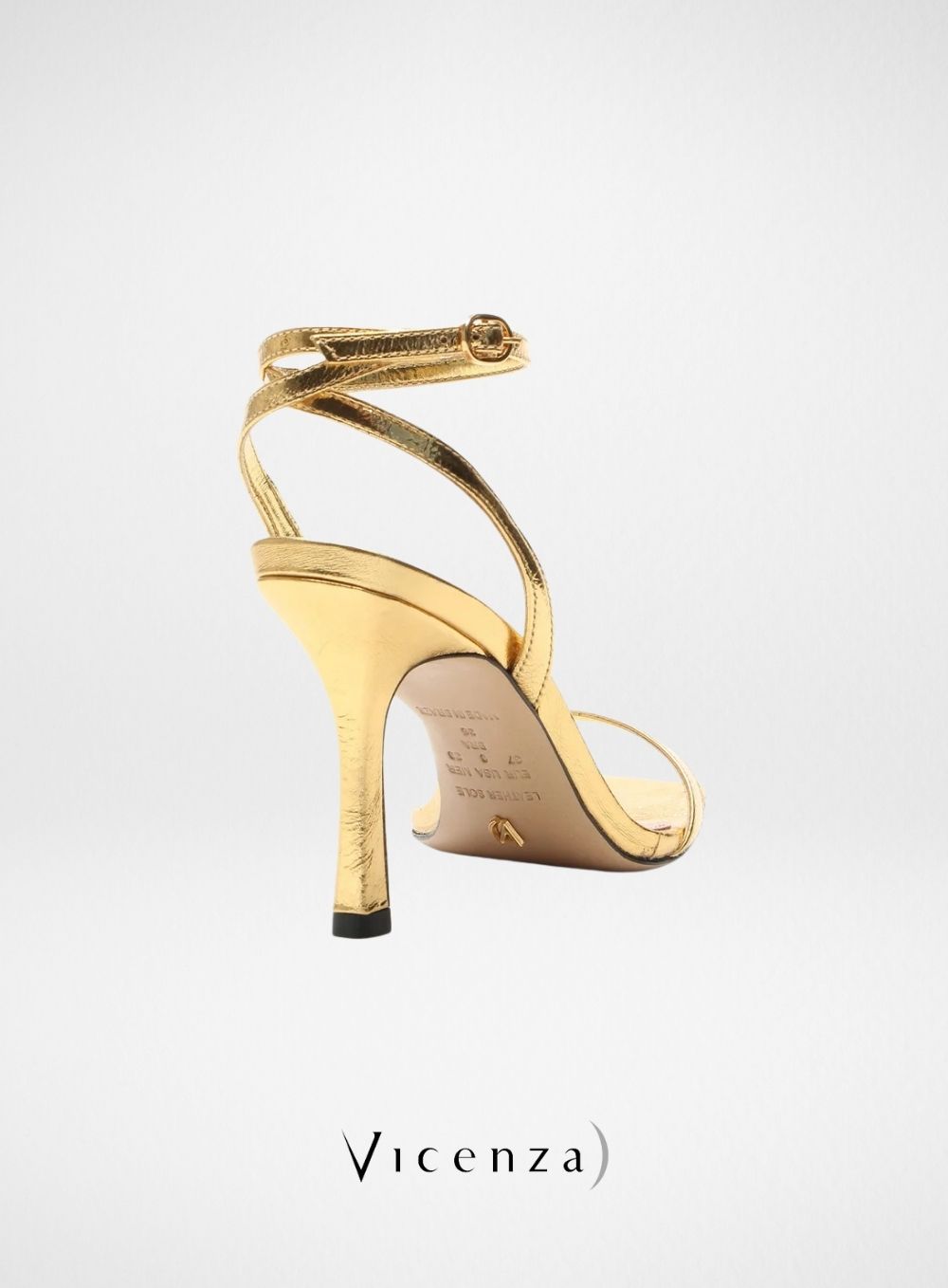 SANDÁLIA SALTO ALTO METAL BALA BRONZE